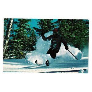 Color Postcard Skiing Saddleback Mountain Maine Deep Powder Bromley USA Tourist